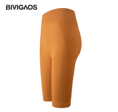 BIVIGAOS Summer High Waist Sport Shorts Women Quick-Drying Elastic Running Fitness Knee Length Biker Shorts Sexy Workout Shorts