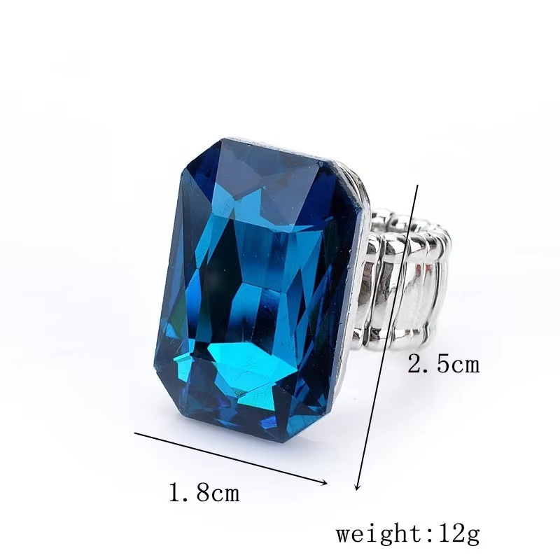 Personality Elegant Big Ring for Women 7 Colors Big Resin Stone Fashion Elastic Stretch Finger Rings Jewelry Christmaswholesale