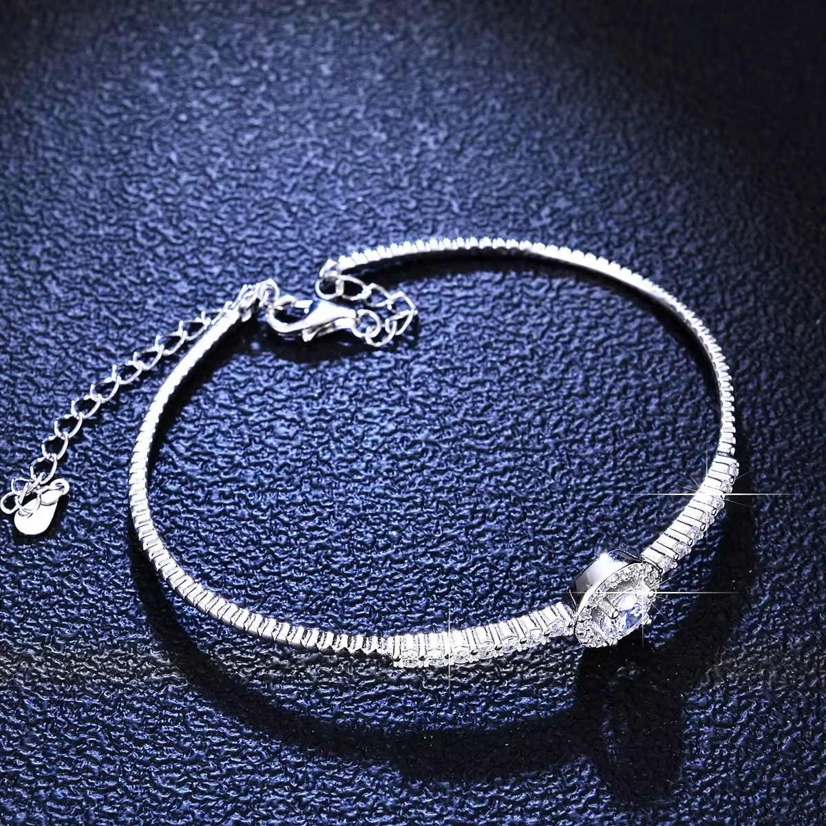 1 carat diamond bracelet mossanite high-end jewelry gift for girlfriend mother souvenir luxury platinum PT950 mossanite diamond