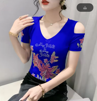 Summer Fashion Streetwear T-shirt Clothe Luxury Hot Diamonds Double-Layer Mesh Tshirt Sexy Women Short Sleeve Tees 2023 New Tops